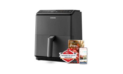 COSORI-Freidora-de-Aire-Wifi-6,4 L,-Air-Fryer-con-Doble-Resistencia,-60+-Recetas-de-App-Creadas-por-Chef-en-Español,-Freidora-sin-Aceite-con-12-Programas,-Gris-Oscuro,-Dual-Blaze
